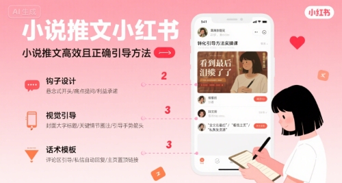 小说推文小红书高转化引导方法实操课，小说推文高效且正确引导方法-闲赋网