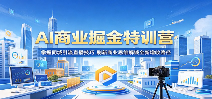 AI商业掘金特训营：掌握同城引流直播技巧，刷新商业思维解锁全新增收路径-闲赋网