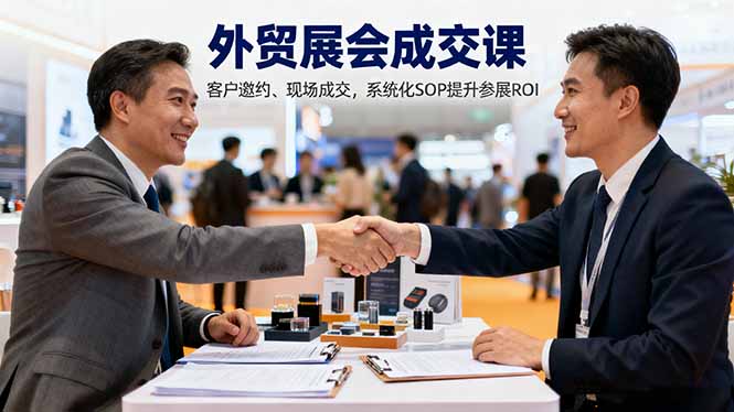 外贸展会成交课，含目标制定、客户邀约、现场成交，系统化SOP提升参展ROI-闲赋网