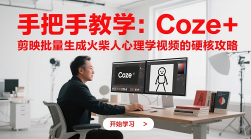 手把手教学：Coze + 剪映批量生成火柴人心理学视频的硬核攻略-闲赋网
