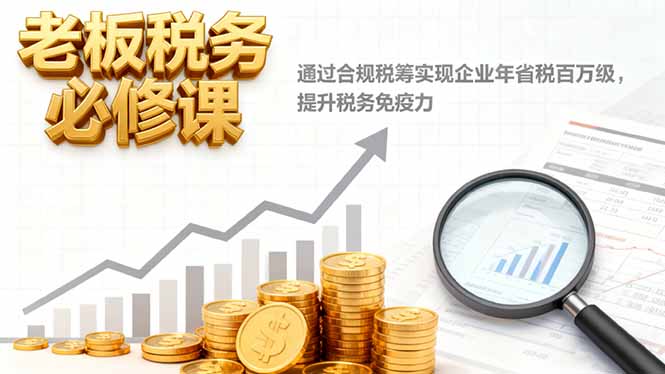老板税务必修课，通过合规税筹实现企业年省税百万级，提升税务免疫力-闲赋网
