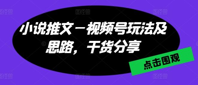 小说推文—视频号玩法及思路，干货分享-闲赋网