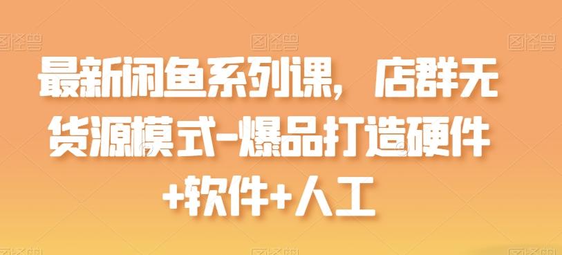 最新闲鱼系列课，店群无货源模式-爆品打造硬件+软件+人工-闲赋网