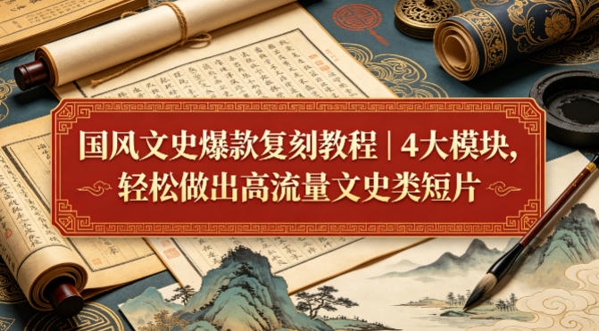 国风文史爆款复刻教程｜4大模块，轻松做出高流量文史类短片-闲赋网