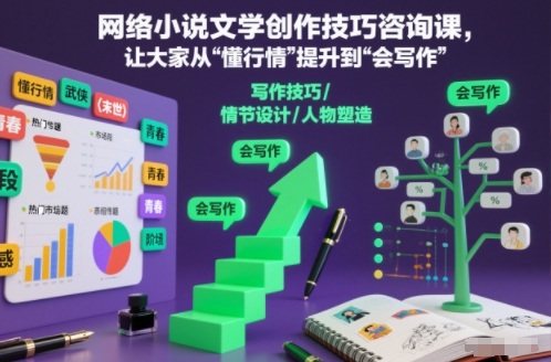网络小说文学创作技巧咨询课，让大家从“懂行情”提升到”会写作”的高度-闲赋网