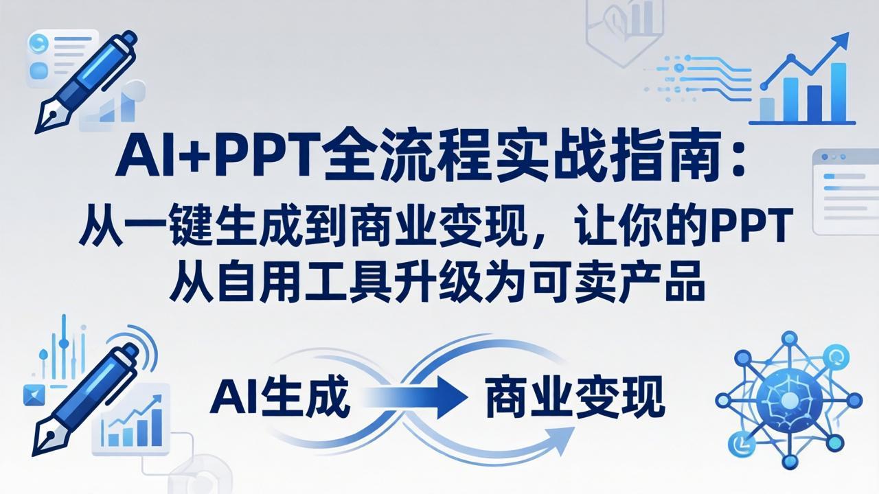 AI+PPT全流程实战指南-更新4月21：从一键生成到商业变现，让你的PPT从自用工具升级为可卖产品-闲赋网