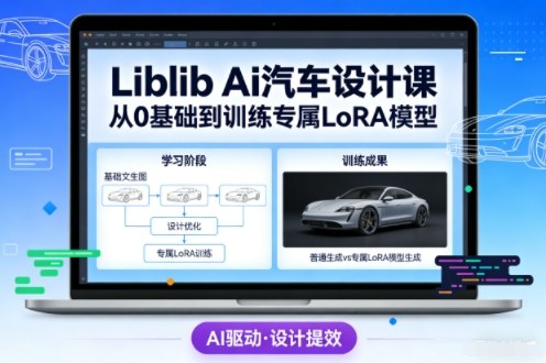Liblib Ai汽车设计课，从0基础文生图，到教你训练专属设计和风格LoRA模型-闲赋网