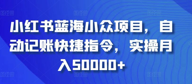 小红书蓝海小众项目，自动记账快捷指令，实操月入50000+【揭秘】-闲赋网