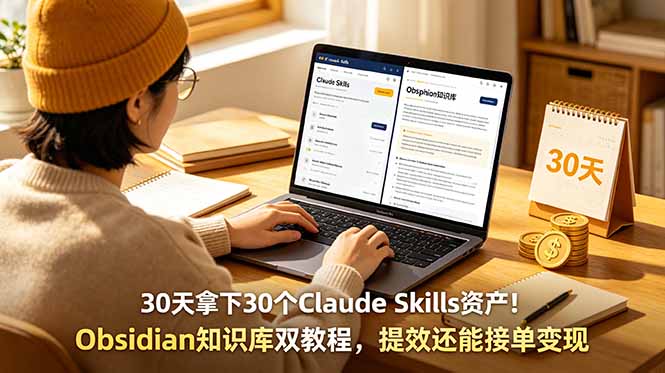 bfcb29e4d454bdaea7ac3c811fb407e5.jpeg 30天拿下30个Claude Skills资产!Obsidian知识库双教程,提效还能接单变现