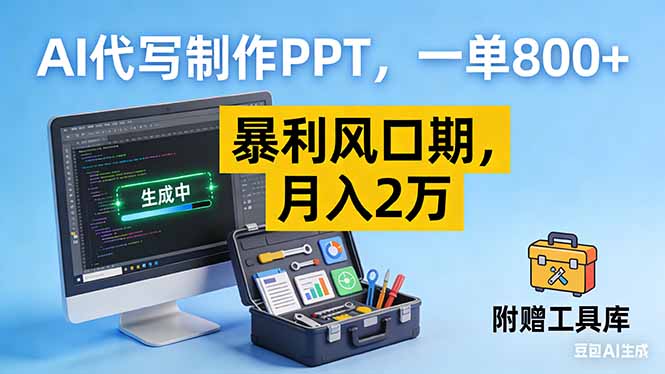 AI代写制作PPT，一单800+， 暴利风口期，月入2万【附工具】-闲赋网