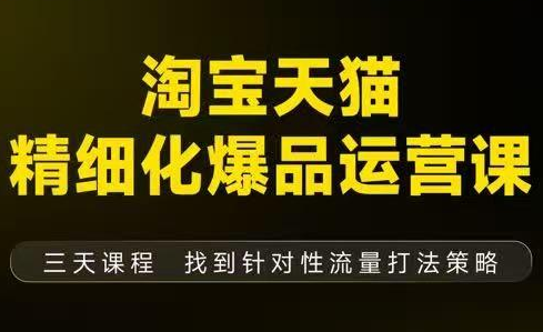 猫课子幽·淘宝天猫精细化爆品运营【音频+字幕+文档】(9月12-14杭州线下课)-闲赋网