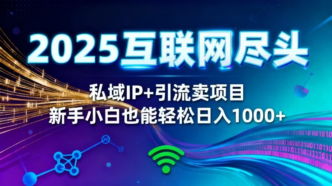 2025网创尽头王炸项目！私域 IP + 精准引流，新手小白在家躺赚日入 1000+-闲赋网