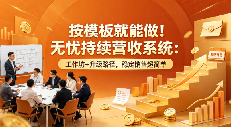 按模板就能做！无忧持续营收系统：工作坊+升级路径，稳定销售超简单【原创双语字幕】-闲赋网