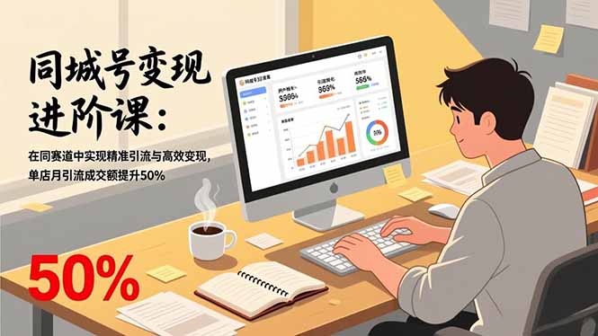 同城号变现进阶课：在同城赛道中实现精准引流与高效变现，单店月引流成交额提升50%-闲赋网