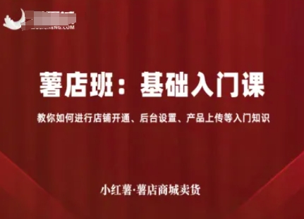 小红薯薯店商城卖货，基础入门课，教你如何进行店铺开通、后台设置、产品上传等入门知识-闲赋网