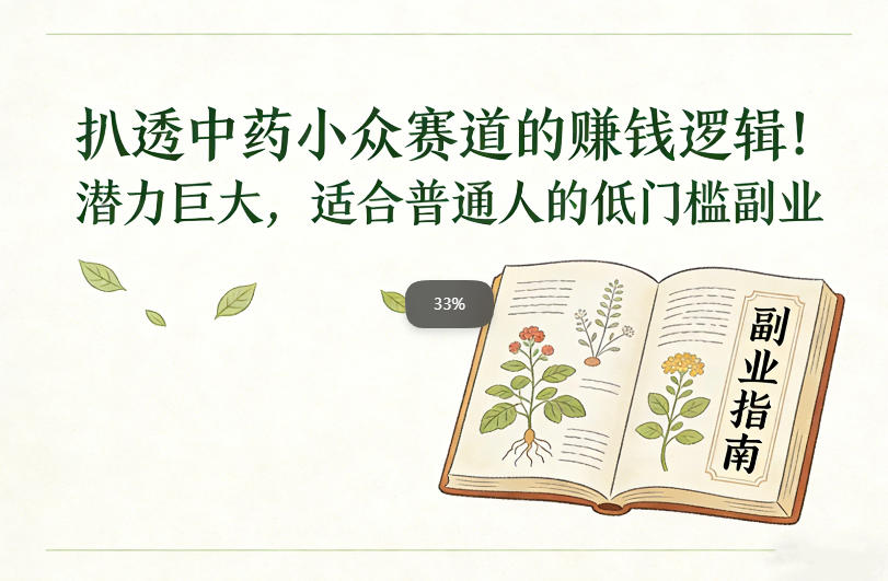 扒透中药小众赛道的賺米逻辑，潜力巨大，适合普通人的低门槛副业-闲赋网