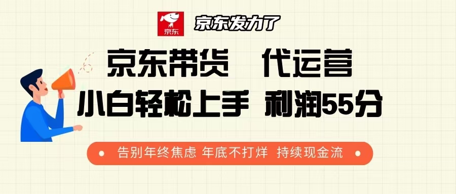 京东带货 代运营 利润55分 告别年终焦虑 年底不打烊 持续现金流-闲赋网
