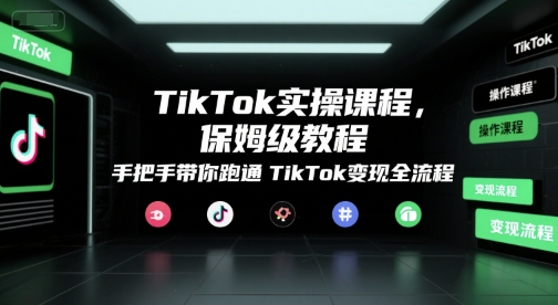 TikTok实操课程，保姆级教程，手把手带你跑通TikTok变现全流程-闲赋网