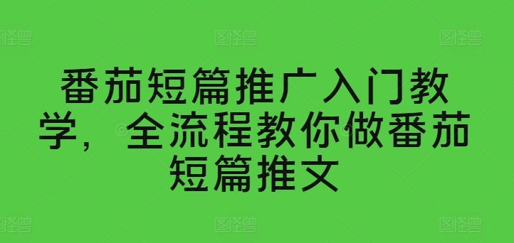 番茄短篇推广入门教学，全流程教你做番茄短篇推文-闲赋网