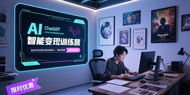 AI智能变现训练营，ChatGPT写作变现，电影解说制作，图文带货方法论-闲赋网