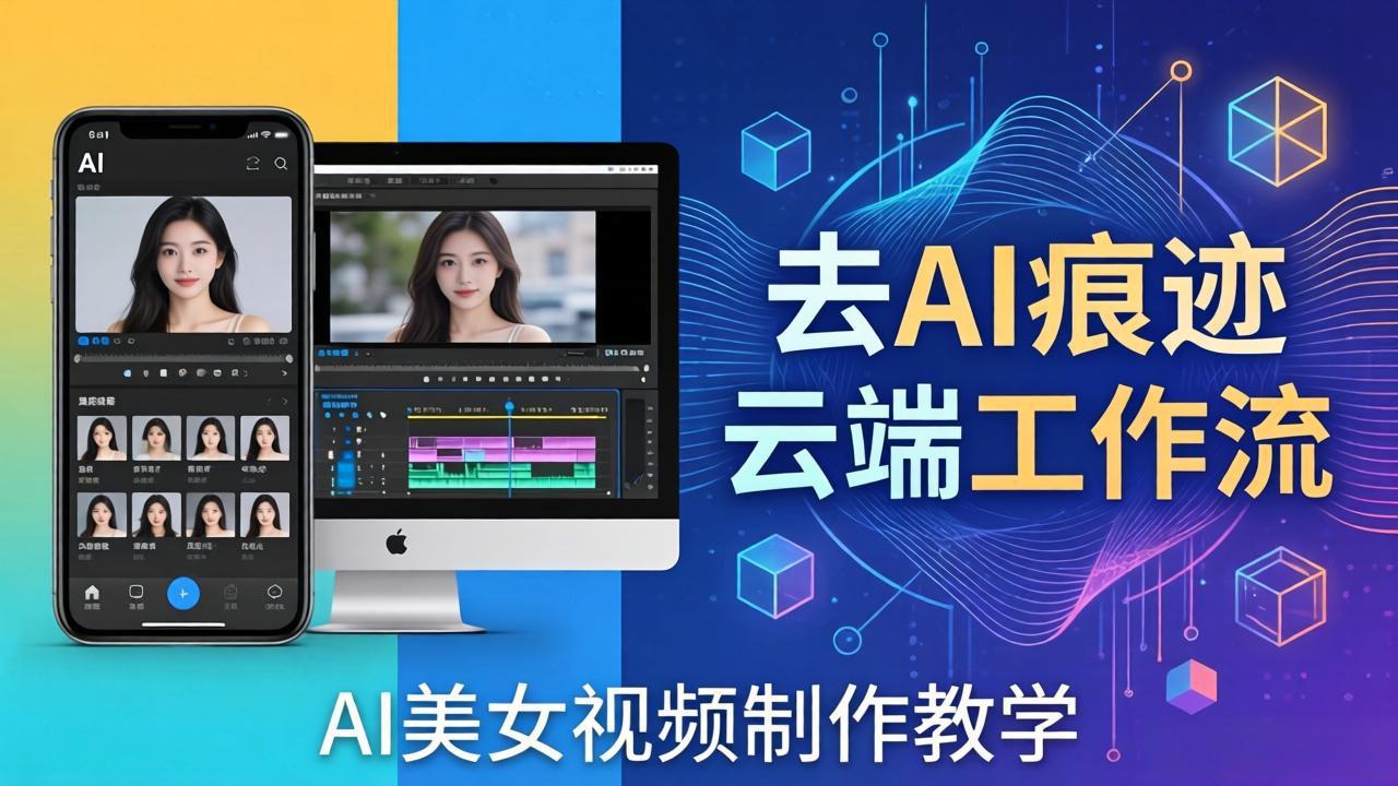 AI美女视频制作教学：去AI痕迹，云端工作流出图，手机电脑均可，不需要配置-闲赋网