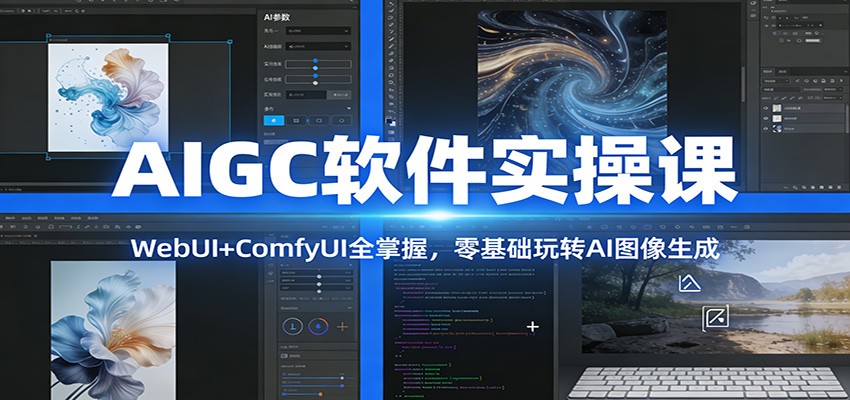 AIGC软件实操课：WebUI+ComfyUI全掌握，零基础玩转AI图像生成-闲赋网