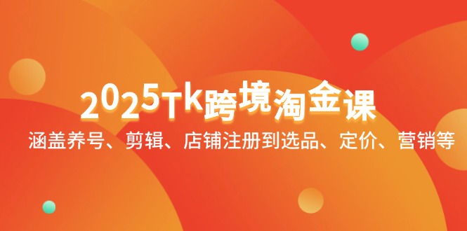 2025Tk跨境淘金课：涵盖养号、剪辑、店铺注册到选品、定价、营销等-闲赋网