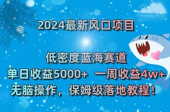2024最新风口项目，低密度蓝海赛道，单日收益5000+，一周收益4w+！【揭秘】-闲赋网