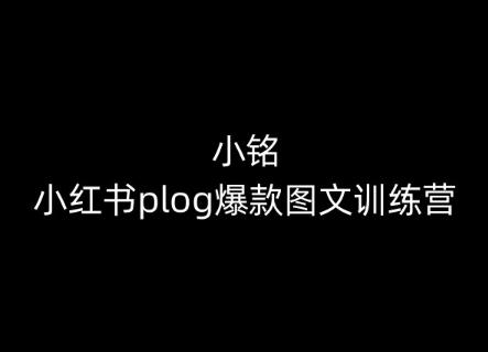 小铭-小红书plog爆款图文训练营，教你从0-1做小红书-闲赋网