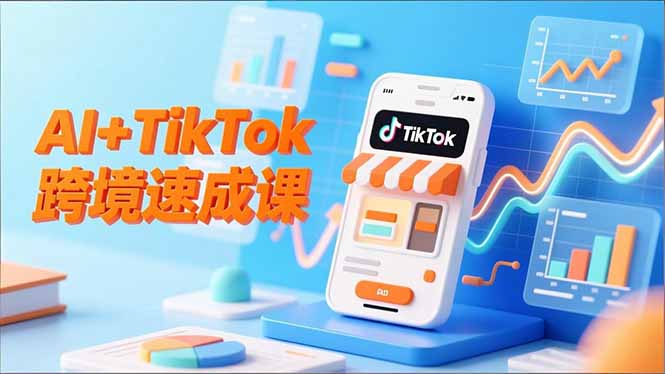 AI+TikTok跨境速成课，智能翻译、店铺定位、流程拆解，7天高效上线运营-闲赋网
