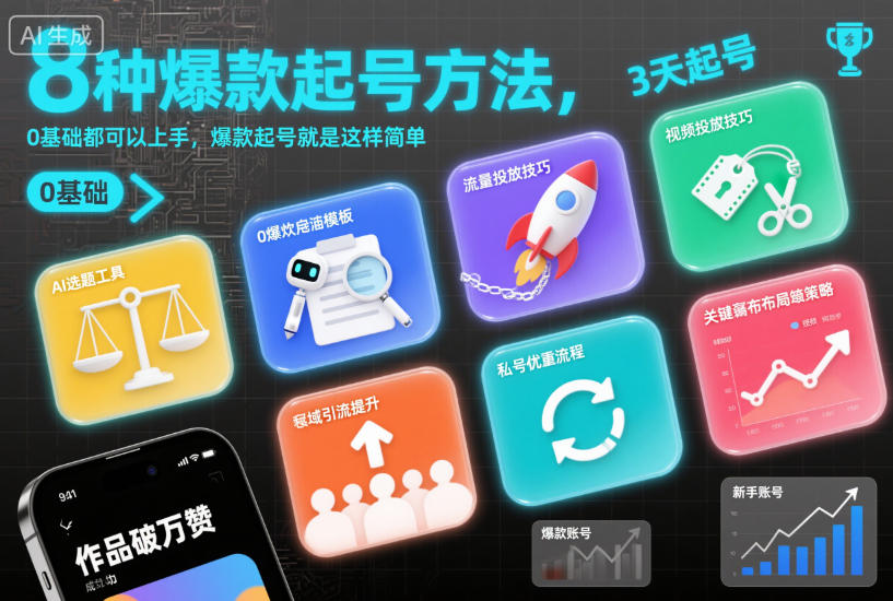 8种爆款起号方法，0基础都可以上手，爆款起号就是这样简单-闲赋网