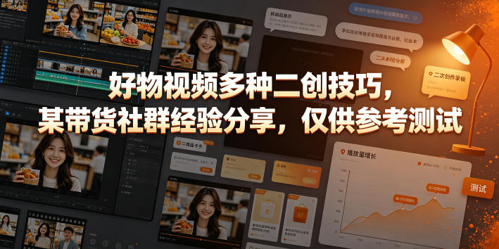 cde92f33caca3997d791e6ef03c6bd44.jpeg 好物视频多种二创技巧,某带货社群经验分享,仅供参考测试