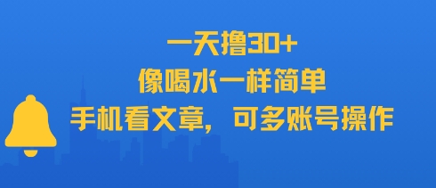 一天撸30+，像喝水一样简单，手机看文章，可多账号操作-闲赋网