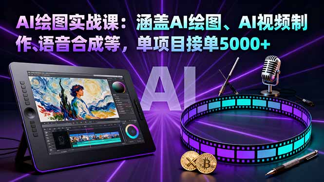 cf0547e4d6b8d689d2eaffea7cb4d2f9.jpeg AI绘图实战课:涵盖AI绘图、AI视频制作、语音合成等,单项目接单5000+