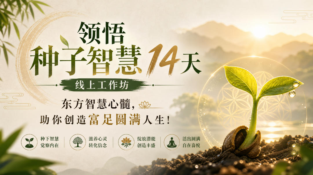 鹿大米领悟种子智慧14天线上工作坊，东方智慧心髓，助你创造富足圆满人生！-闲赋网