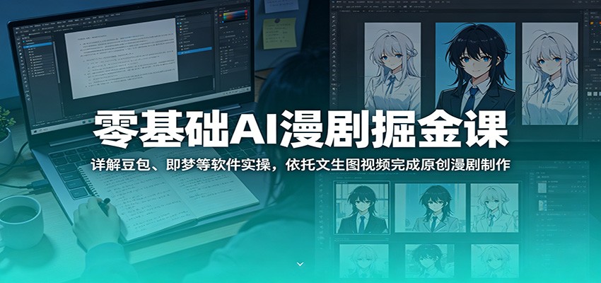 零基础AI漫剧掘金课：详解豆包、即梦等软件实操，依托文生图视频完成原创漫剧制作-闲赋网