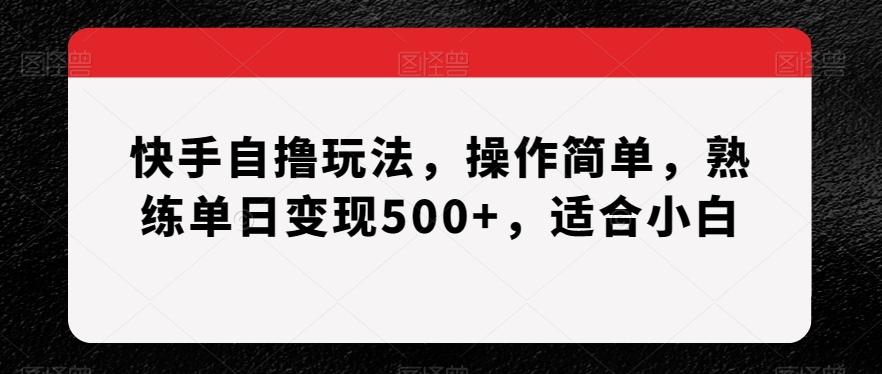 快手自撸玩法，操作简单，熟练单日变现500+，适合小白【揭秘】-闲赋网