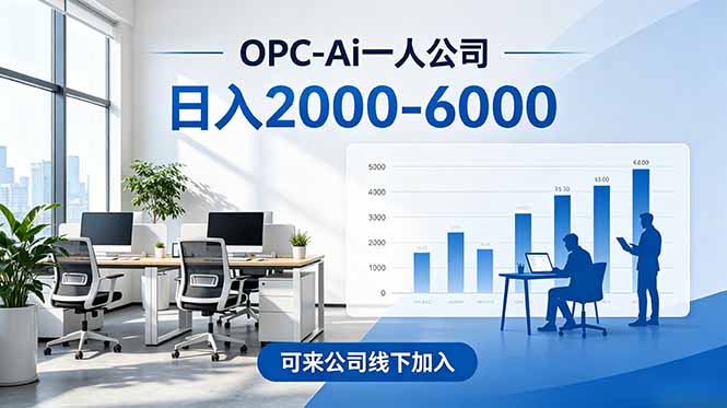 2026创业新风口—OPC一人公司模式震撼首发！日收益2000-6000+，项目绿色长久，安全稳健，合...-闲赋网