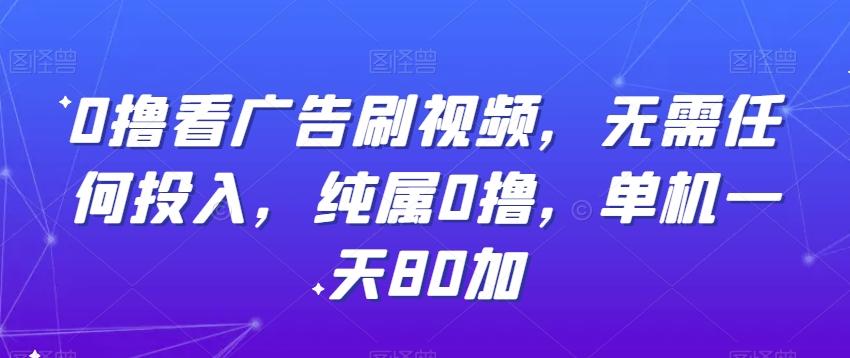 0撸看广告刷视频，无需任何投入，纯属0撸，单机一天80加-闲赋网