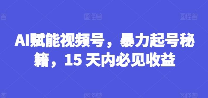 AI赋能视频号，暴力起号秘籍，15 天内必见收益【揭秘】-闲赋网