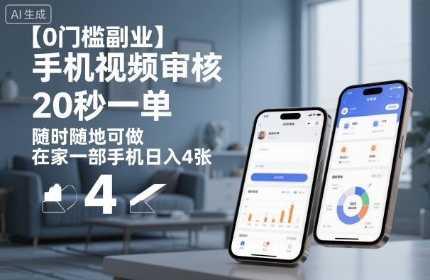 【0门槛副业】手机视频审核，20秒一单，随时随地可做，在家一部手机日入4张【揭秘】-闲赋网