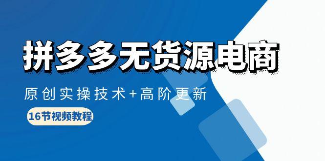 (10015期)拼多多无货源电商，原创实操技术+高阶更新(16节视频教程)-闲赋网