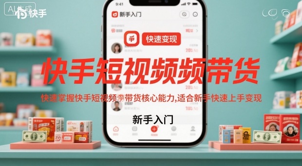 快手短视频带货，快速掌握快手短视频带货核心能力，适合新手快速上手变现-闲赋网