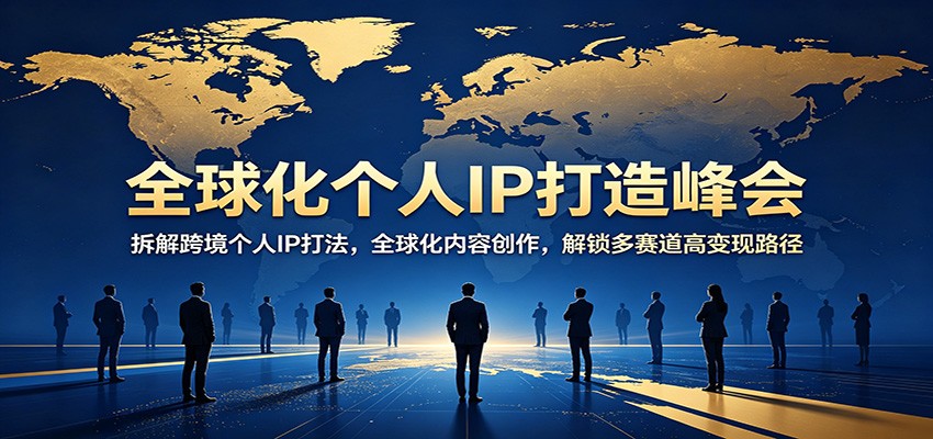 全球化个人IP打造峰会：拆解跨境个人IP打法，全球化内容创作，解锁多赛道高变现路径-闲赋网