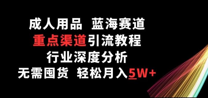 成人用品，蓝海赛道，重点渠道引流教程，行业深度分析，无需囤货，轻松月入5W+【揭秘】-闲赋网