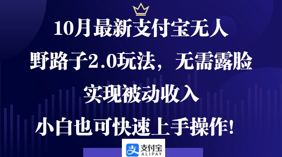 10月最新支付宝无人野路子2.0玩法，无需露脸，实现被动收入，小白也可…-闲赋网
