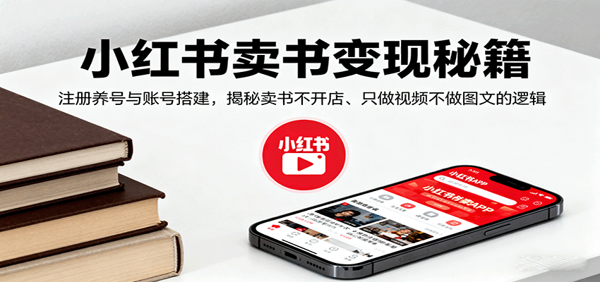 小红书卖书变现秘籍，注册养号与账号搭建，揭秘卖书不开店、只做视频不做图文的逻辑-闲赋网