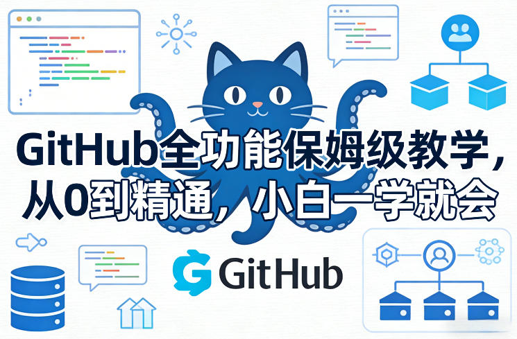 GitHub全功能保姆级教学，从0到精通，小白一学就会-闲赋网
