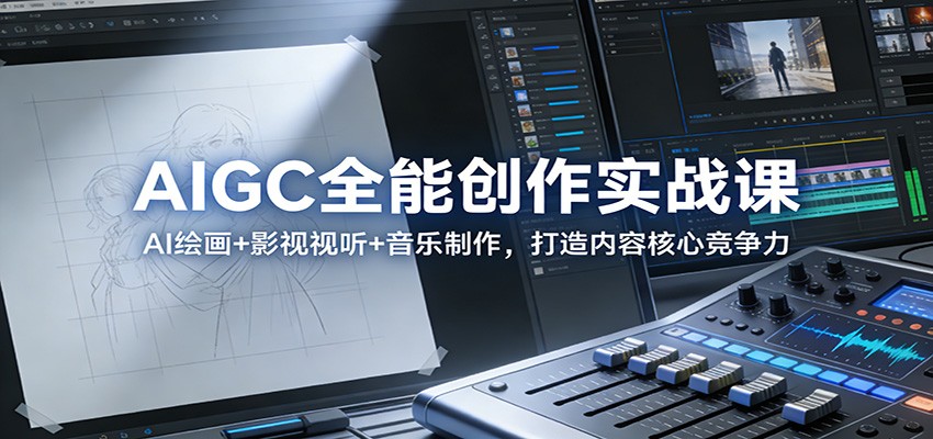 AIGC全能创作实战课：AI绘画+影视视听+音乐制作，打造内容核心竞争力-闲赋网