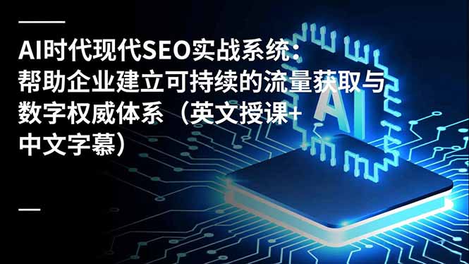 AI时代现代SEO实战系统：帮助企业建立可持续的流量获取与数字权威体系(英文授课+中文字幕-闲赋网